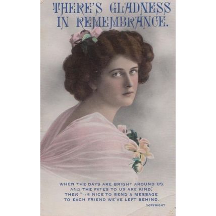 There's Gladness In Remembrance Antique Friends Message Greetings Postcard