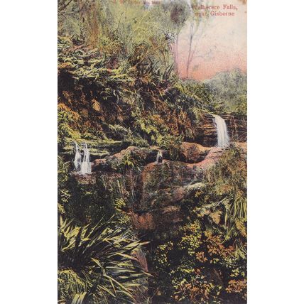 Walhirere Falls Gisborne New Zealand Old Postcard