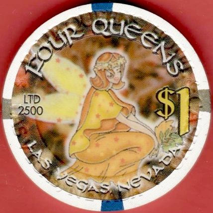 Four Queens. $1 Casino Chip. Las Vegas, NV. Autumn Equinox. B96.