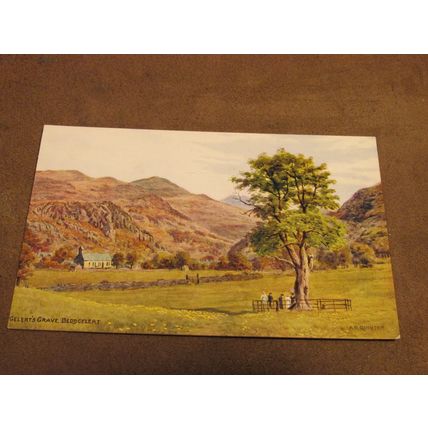 J.Salmon Postcard -Gelert's Grave Beddgelert, Snowdonia - Artist A.R Quinton