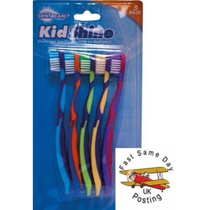 5 Pcs Pack Kids Childrens Kid Shine Toothbrush Boys Girls Soft Dental Care
