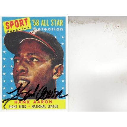 HANK AARON 1958 ATLANTA BRAVES ALL-STAR HALL OF FAME WORLD CHAMPION OUTFIELDER