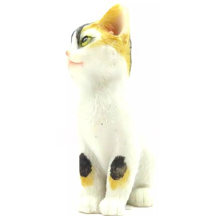 White, Black & Ginger Kitten Figurine 8 CM Ornament Home Decor Feline Cat Gift