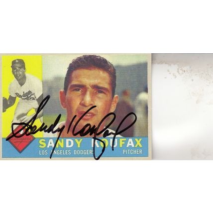SANDY KOUFAX 1960 AUTOGRAPHED LOS ANGELES DODGERS HOF WORLD CHAMPION MVP PITCHER