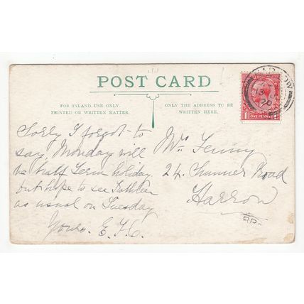 L Courtin Winning the Harrow Marathon Race for Boys Postcard 1920 Middlesex