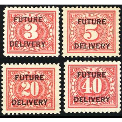 RC2/7, Mint VF NH 4 Future Delivery Stamps SCV $322.50 - Stuart Katz