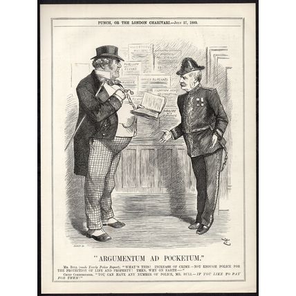 ARGUMENTUM AD POCKETUM 1889 Sir John Tenniel - James Monro PUNCH CARTOON PAGE