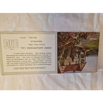 Vintage John Aizelwood Ltd Flour Mill Sheffield Blotting Paer