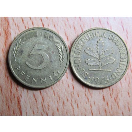 1975g 5 Pfennig Germany Coin