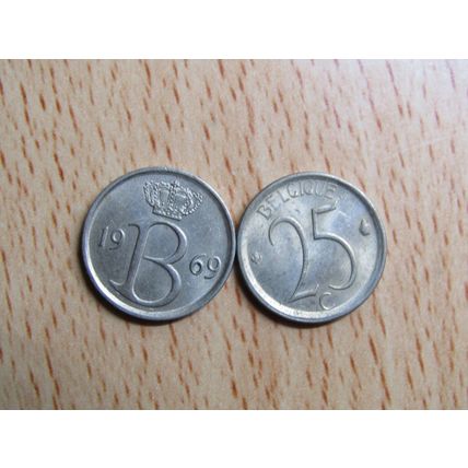 Belgium 1969 25 Centime Belgique (French Text) Coin
