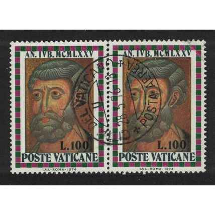 Vatican St Peter Holy Year Pair T1 1974 Canc SG#629 Sc#568