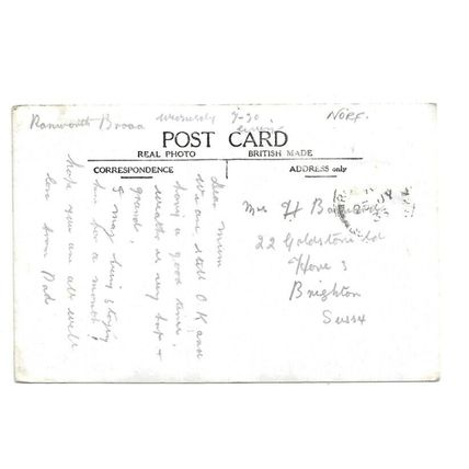 Ranworth Church, Norfolk Broads, RP Postcard.