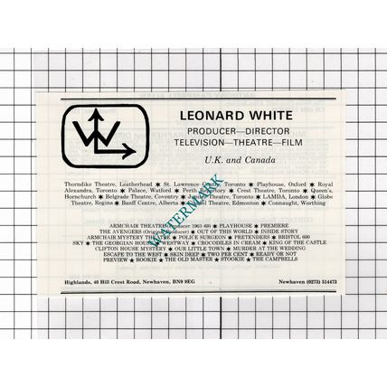 Leonard White Producer Newhaven - 1986 Small Advert