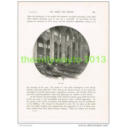 THE NAVE, CIRENCESTER, GLOUCESTERSHIRE, ENGLAND, c1891 Illustration
