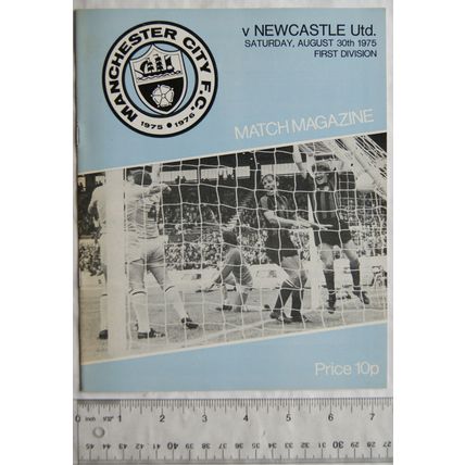 1975 programme Manchester City v. Newcastle United, 30/8
