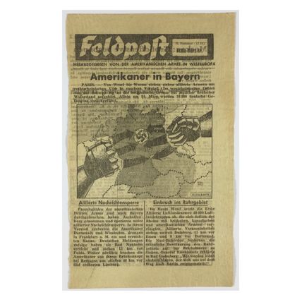 WW2 American Artillery Shell Propaganda Leaflet. - Feldpost No. 31. - 1945.