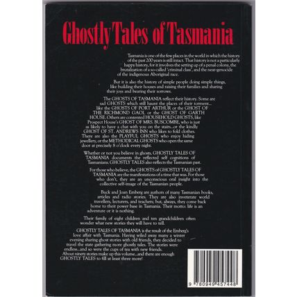 Ghostly Tales Of Tasmania by Buck & Joan Emberg. Ref: B6232
