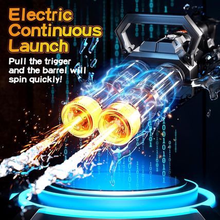 Gatling Electric Water Gun for Adults, New Double Barrel Squirt Gun with Rotatin
