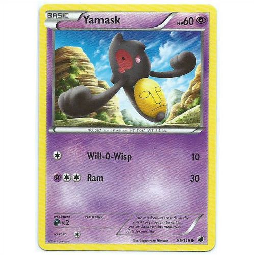 Pokemon Black & White Plasma Freeze - #55/116 - Yamask