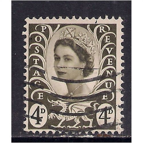 Wales GB 1968 4d Olive Sepia Definitive SG W9.(R656 )