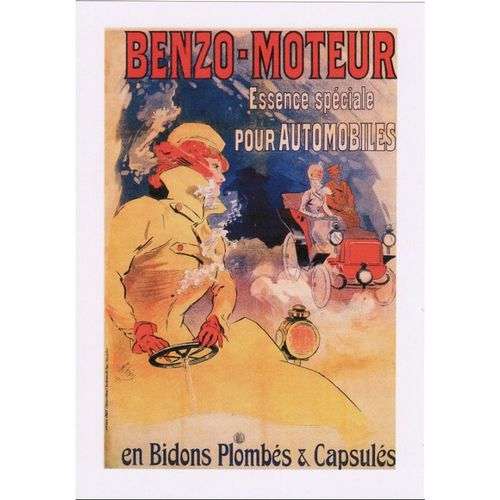 Poster Art Postcard Benzo-Moteur Ad Car Automobile Motor Oil 1901 Jules Cheret