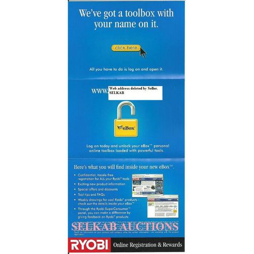 Ryobi Online Registration & Rewards Card eBox