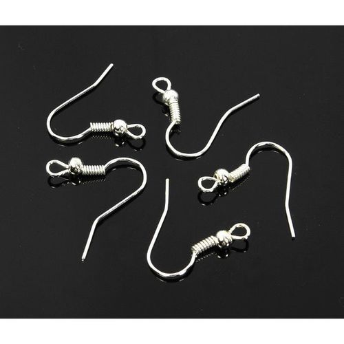 24 Pcs Silver Plated Hook Earrings Jewellery Making Craft 2483