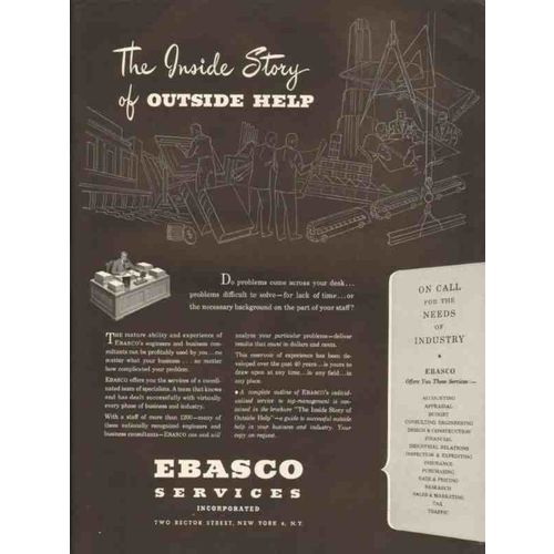 ebasco services inc 1947 inside story outside help industry vintage ad
