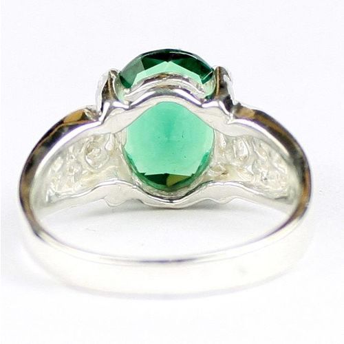 Russian Nanocrystal Emerald, 925 Sterling Silver Ladies Ring, SR369
