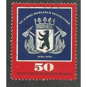 BERLIN -1976 50pf 'BERLIN FIRE SERVICE' FINE USED (EBID49-656)
