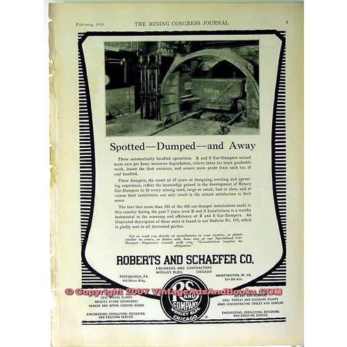ROBERTS SCHAEFER COMPANY 1928 Spotted Dumped and Away vintage ad