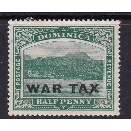 DOMINICA 1918-19 WAR TAX OVERPRINT ON 1/2d MINT SG57