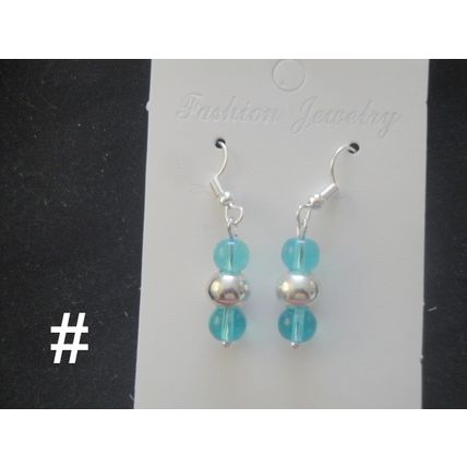 Lovely small babby blue glass globe hook earrings