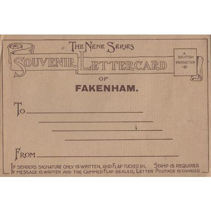 Fakenham Norfolk Lloyds Bank Grocers Butchers Antique Lettercard Postcard