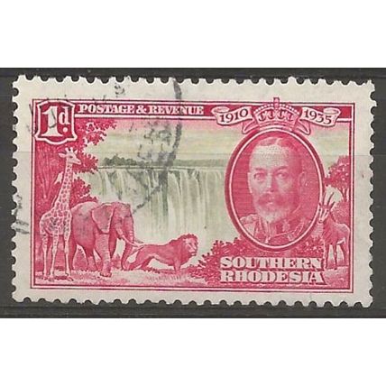 Southern Rhodesia 1935 SG31 1d Olive & Rose-Carmine Silver Jubilee Fine Used .