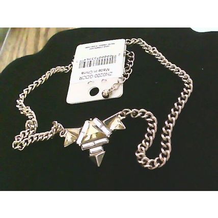 Gold Tone Crystal Glass Spike Necklace
