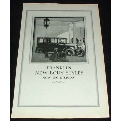 1923 Franklin Car Ad, Body Styles on Display!