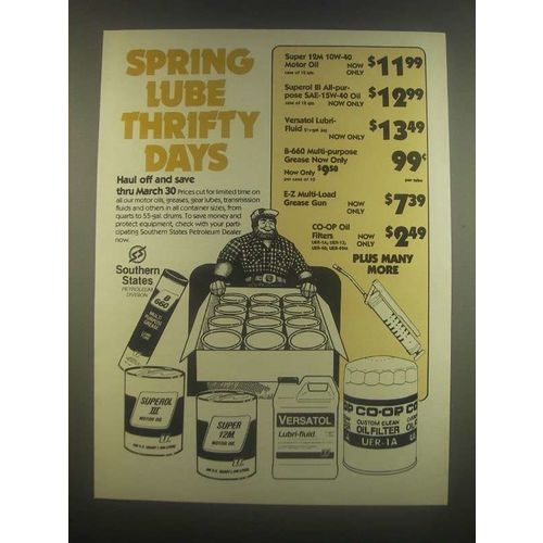 1985 Southern States Petroleum Ad - Oil, Grease