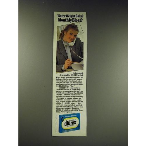 1987 Diurex Water Pills Ad - Water weight gain? Monthly bloat?