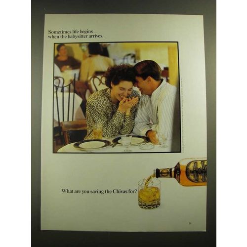 1988 Chivas Regal Scotch Ad - Life Begins When the Babysitter Arrives