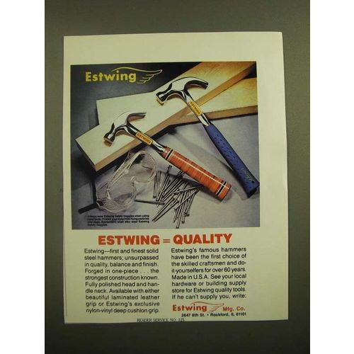 1988 Estwing Hammer Ad - Quality