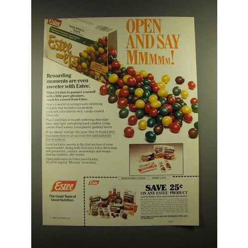 1988 Estee-ets Candy Ad - Open and Say Mmmmm!