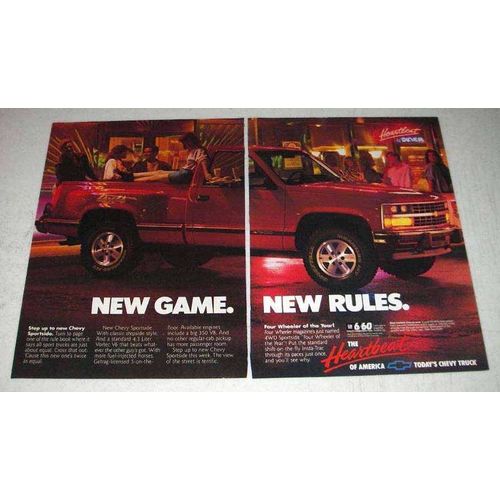 1988 Chevy Sportside Pickup Truck Ad - New Game