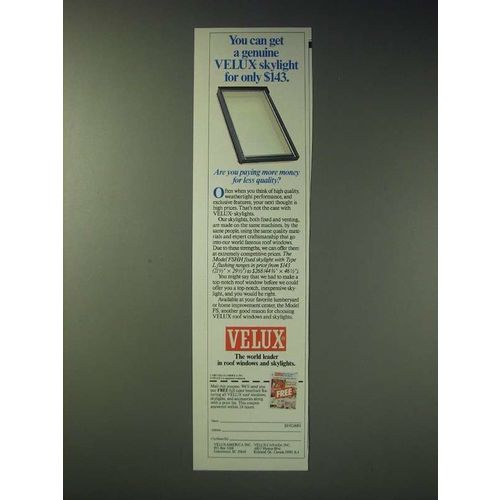 1989 Velux Skylights Ad - You can get a genuine Velux skylight for only $143