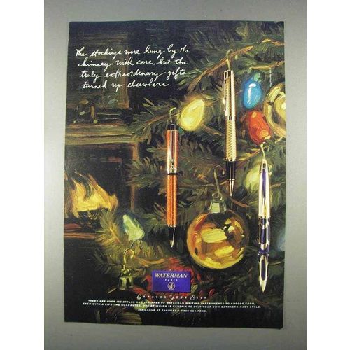 1996 Waterman Pens Ad - The Stockings Were Hung