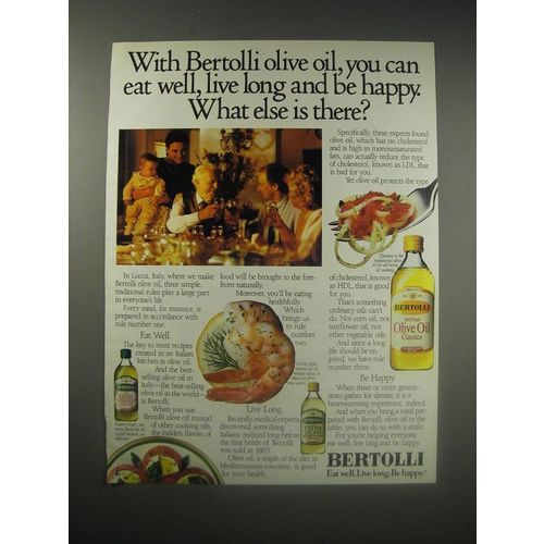 1990 Bertolli Olive Oil Ad - With Bertolli olive oil, you can eat well