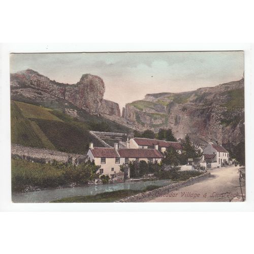 The Village and Lion Rock Cheddar Postcard Somerset 6983