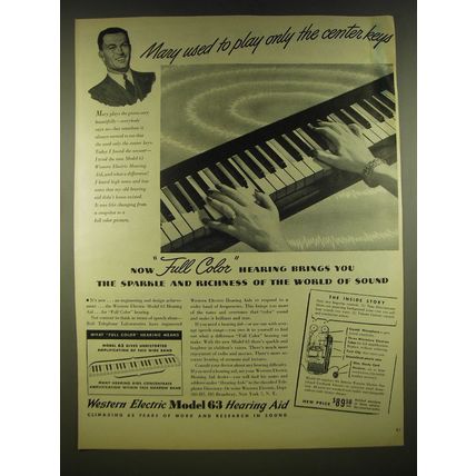 1945 Western Electric Model 63 Hearing Aid Ad - Mary used to play only