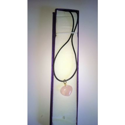 A beautiful Rose Quartz Gemstone Heart Shaped Pendant On A Cord Necklace