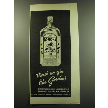 1949 Gordon's Distilled London Dry Gin Ad